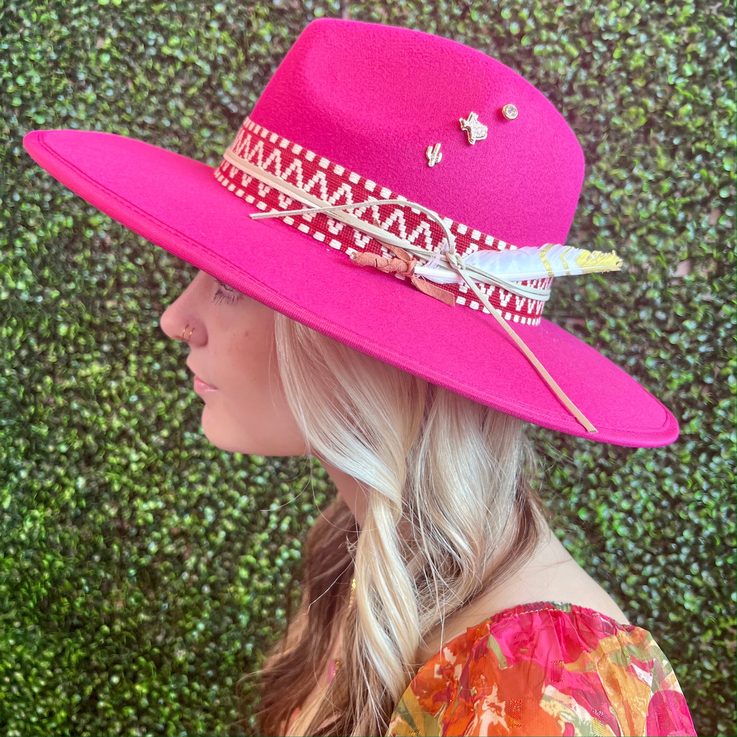 PINK BOHO CUSTOM FELT HAT