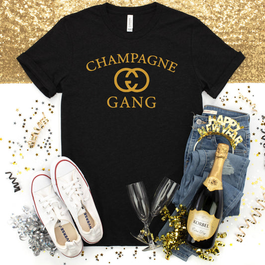 BLACK CHAMPAGNE GANG TEE
